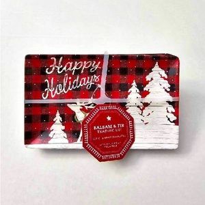 🎁Balsam & Fir Appetizer Plates - 4 Pieces - Happy Holidays Theme